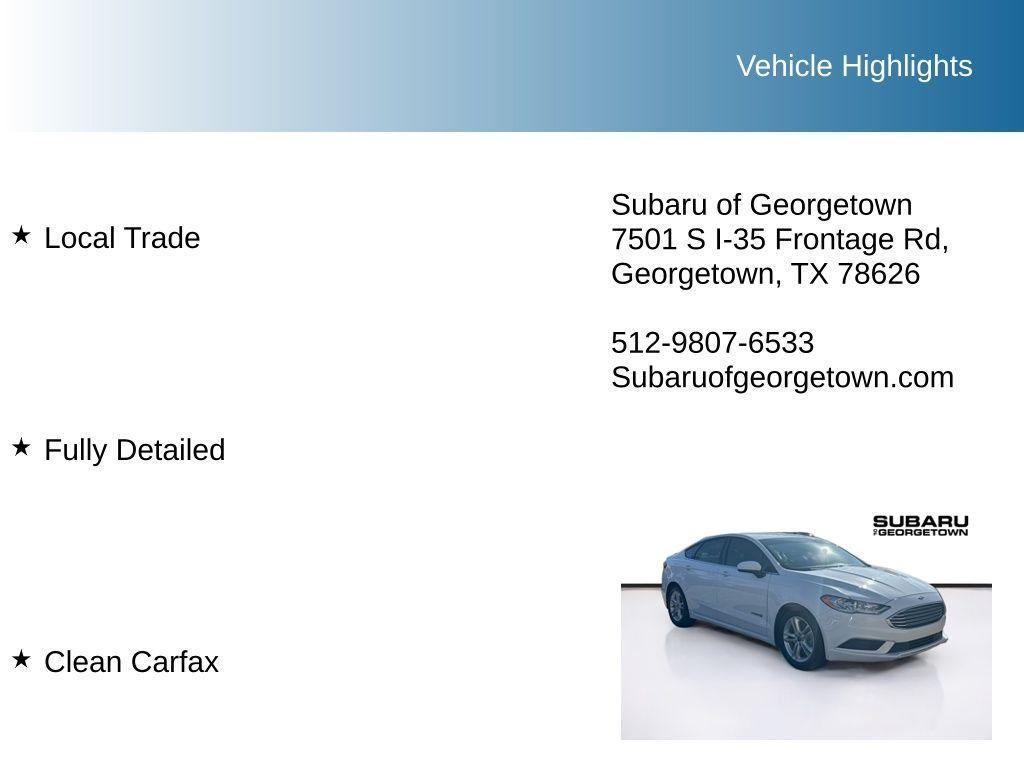 used 2018 Ford Fusion Hybrid car, priced at $6,991