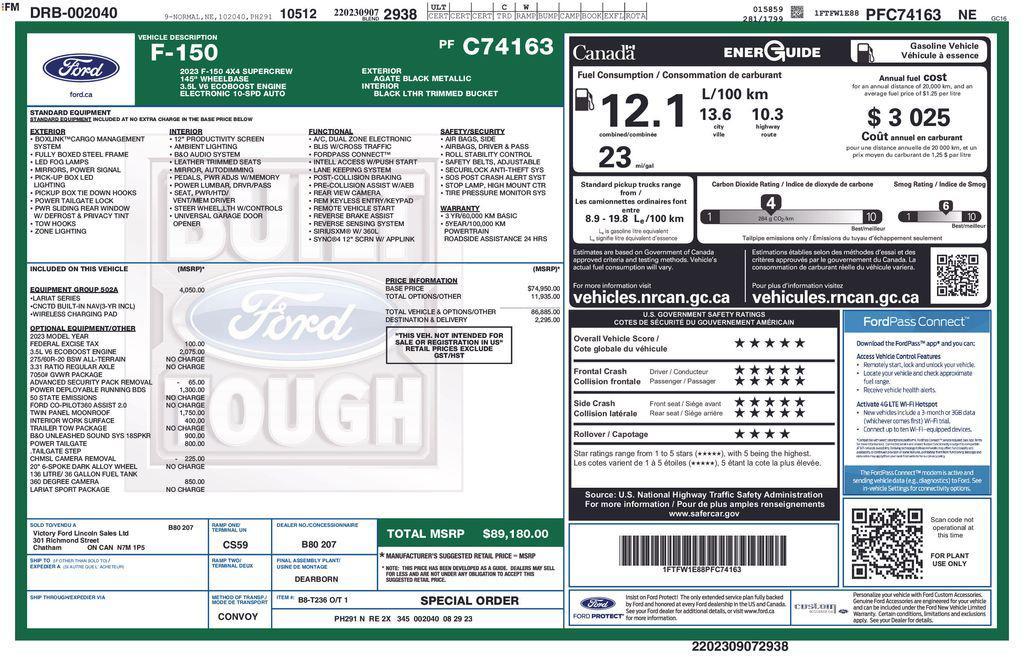 used 2023 Ford F-150 car, priced at $52,753
