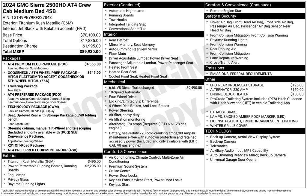 used 2024 GMC Sierra 2500 car, priced at $69,225