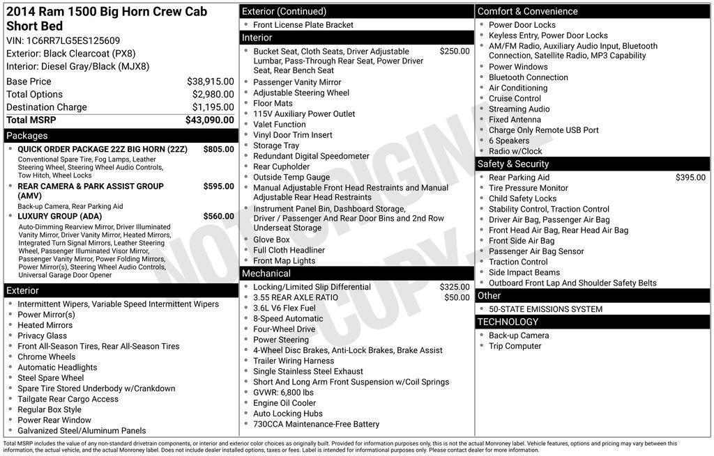 used 2014 Ram 1500 car, priced at $12,754