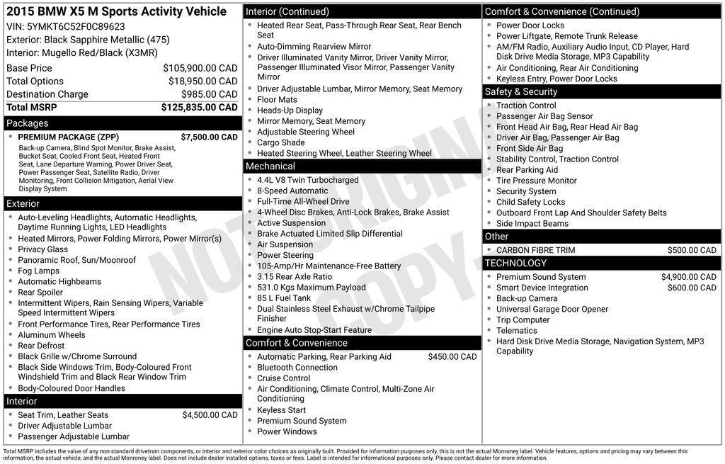 used 2015 BMW X5 M car, priced at $25,350