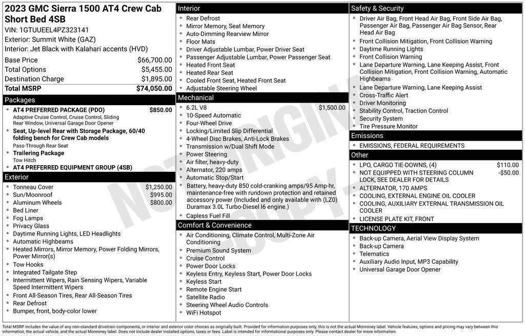 used 2023 GMC Sierra 1500 car, priced at $50,587