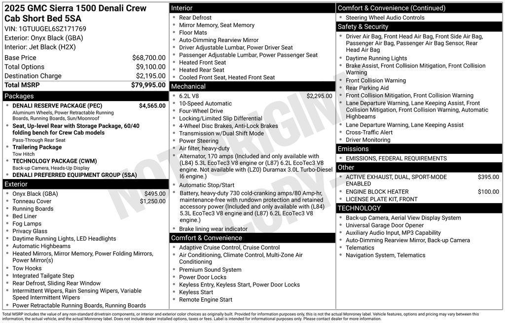 used 2025 GMC Sierra 1500 car, priced at $62,567