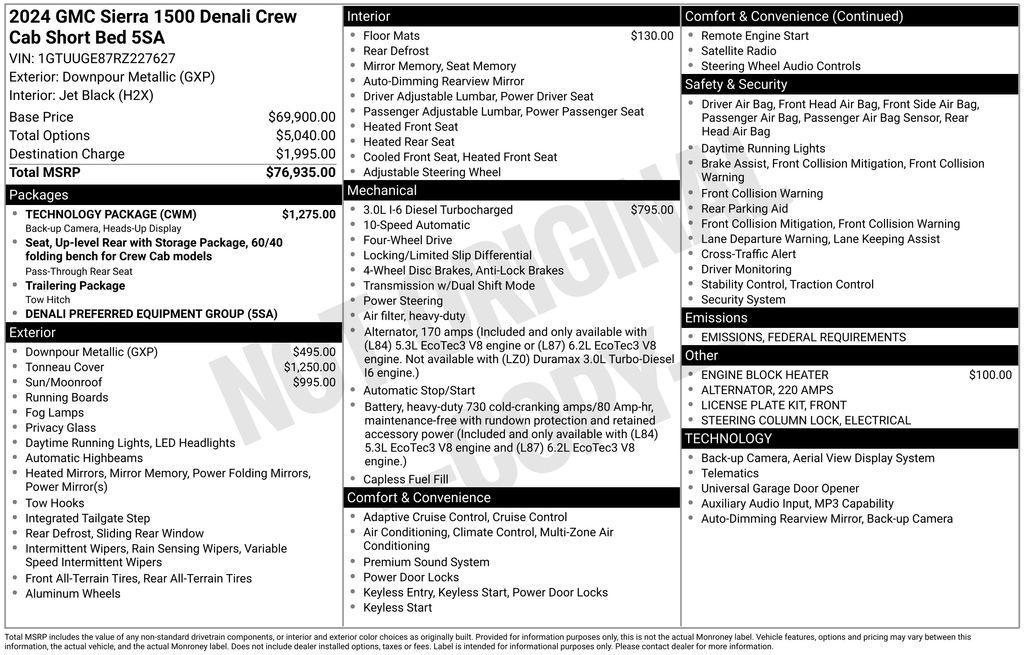 used 2024 GMC Sierra 1500 car, priced at $58,545