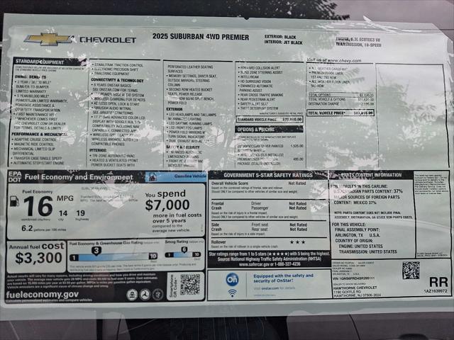 new 2025 Chevrolet Suburban car, priced at $82,315