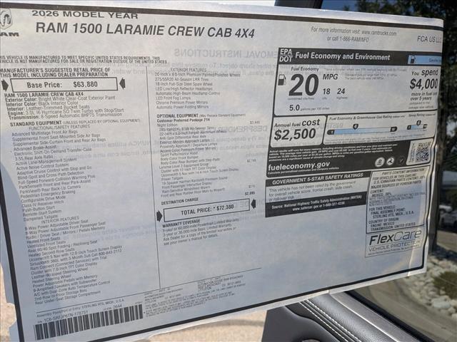 new 2026 Ram 1500 car, priced at $62,194