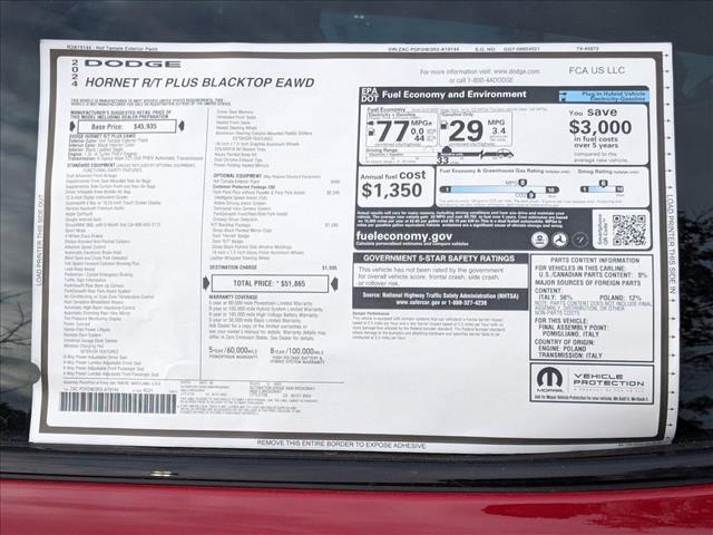 new 2024 Dodge Hornet car, priced at $48,287