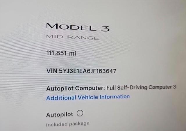 used 2018 Tesla Model 3 car, priced at $16,700