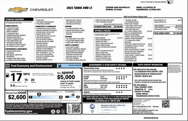 used 2023 Chevrolet Tahoe car, priced at $47,147