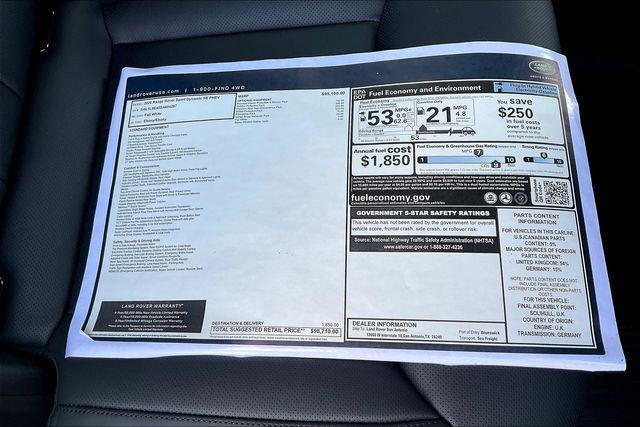 new 2025 Land Rover Range Rover Sport car, priced at $97,710