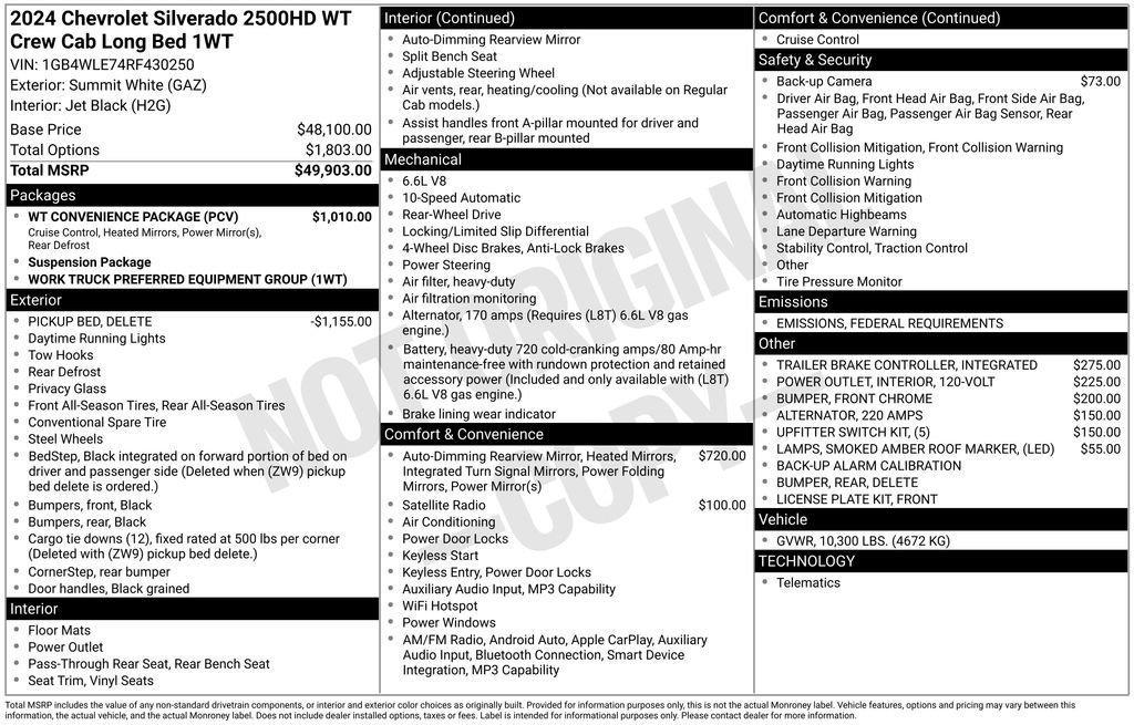 new 2024 Chevrolet Silverado 2500 car, priced at $54,738