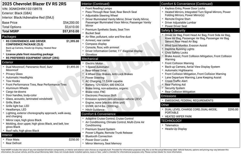 new 2025 Chevrolet Blazer EV car, priced at $52,705
