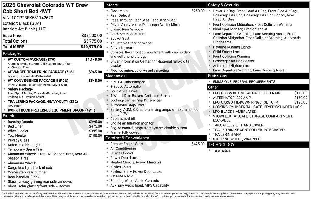 new 2025 Chevrolet Colorado car, priced at $37,570