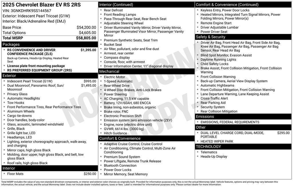 new 2025 Chevrolet Blazer EV car, priced at $53,700