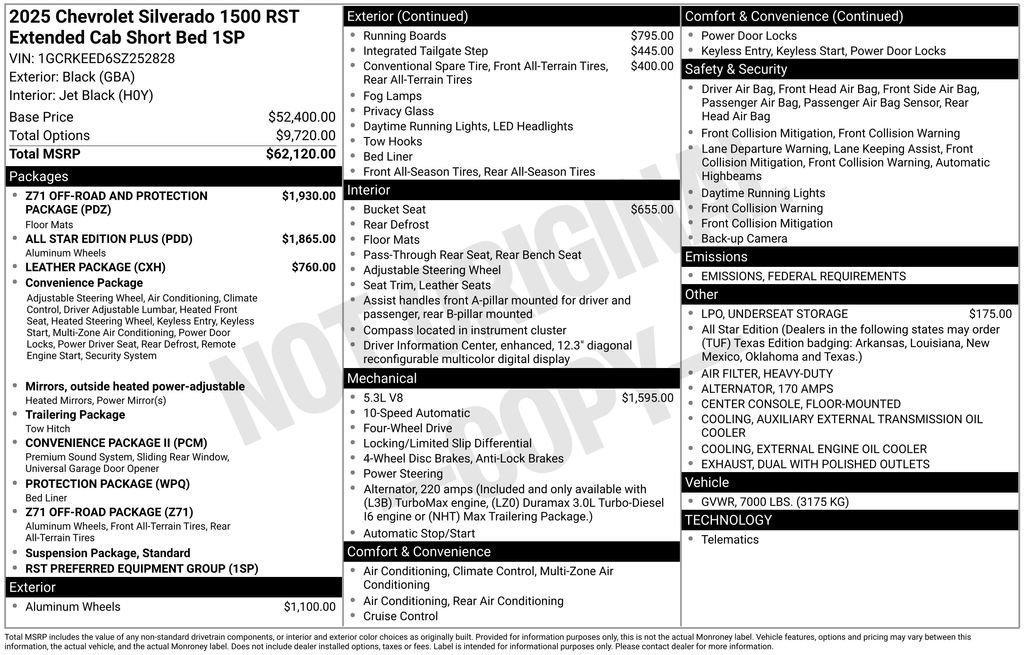 new 2025 Chevrolet Silverado 1500 car, priced at $50,162