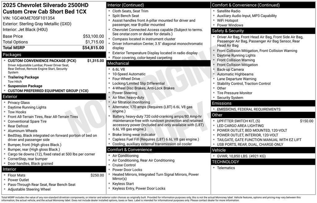 new 2025 Chevrolet Silverado 2500 car, priced at $61,097