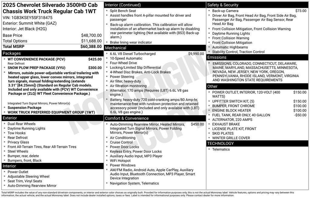 new 2025 Chevrolet Silverado 3500 car, priced at $78,328