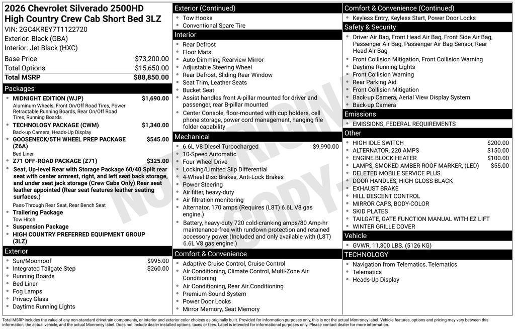 new 2026 Chevrolet Silverado 2500 car, priced at $89,695