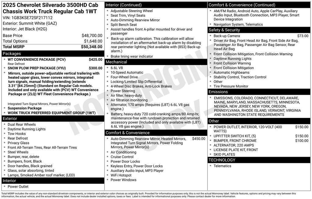 new 2025 Chevrolet Silverado 3500 car, priced at $65,838