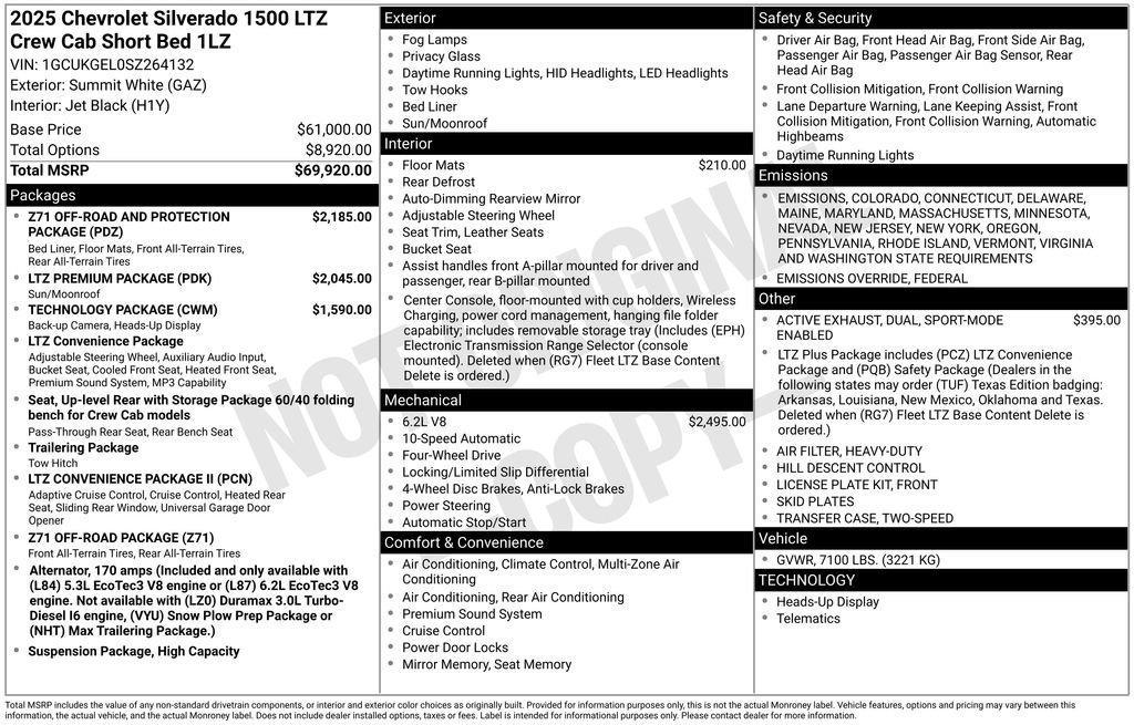 new 2025 Chevrolet Silverado 1500 car, priced at $162,765