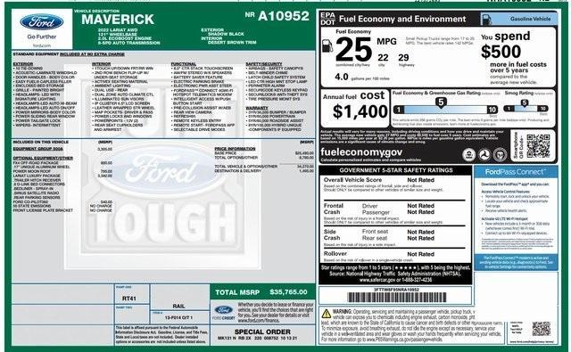used 2022 Ford Maverick car, priced at $31,796