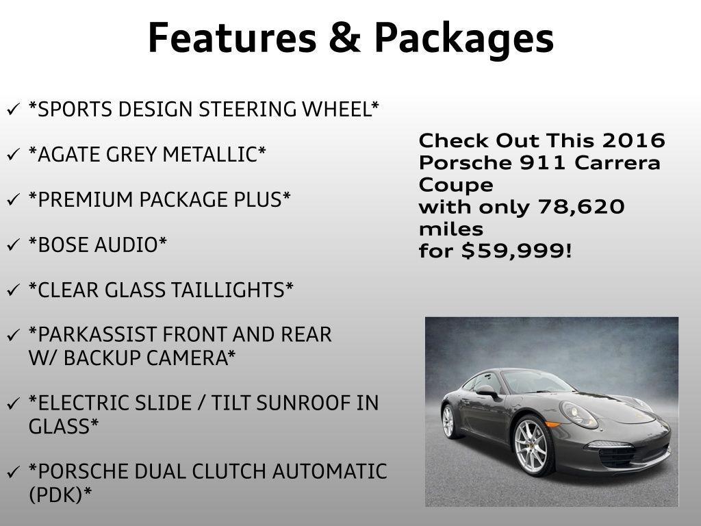 used 2016 Porsche 911 car, priced at $59,999