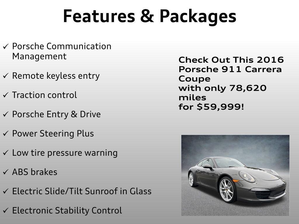 used 2016 Porsche 911 car, priced at $59,999