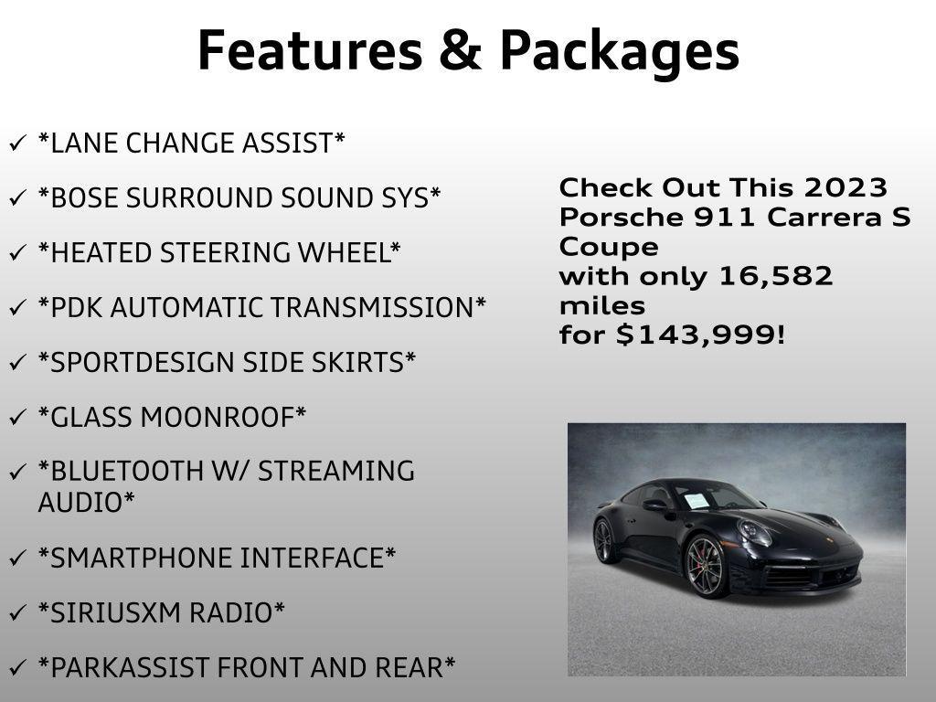used 2023 Porsche 911 car, priced at $143,999