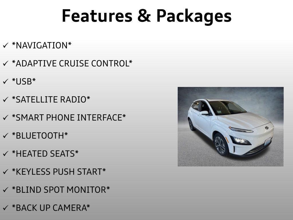 used 2023 Hyundai Kona EV car, priced at $21,999