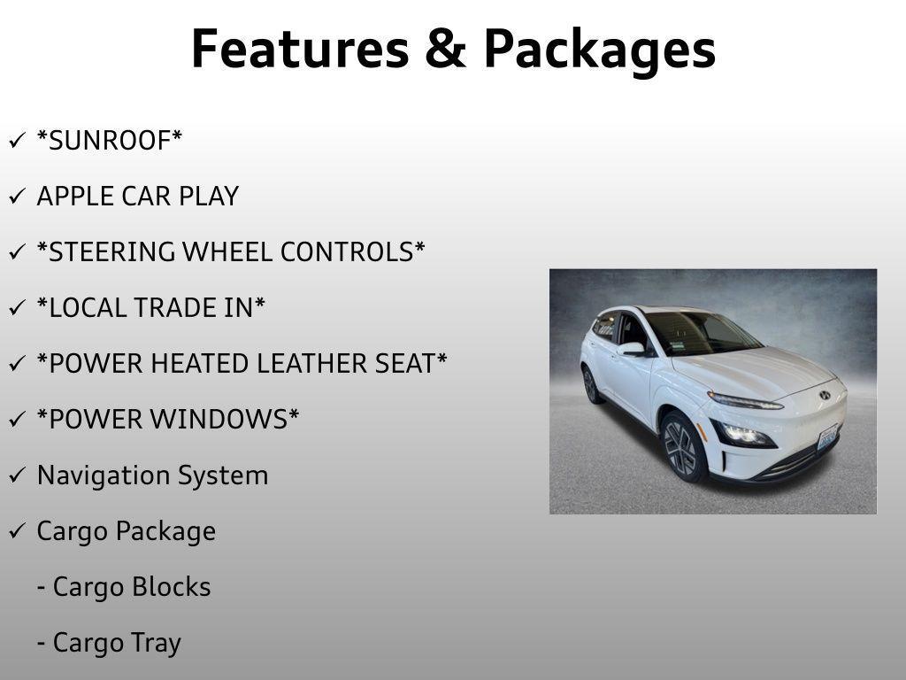 used 2023 Hyundai Kona EV car, priced at $21,999
