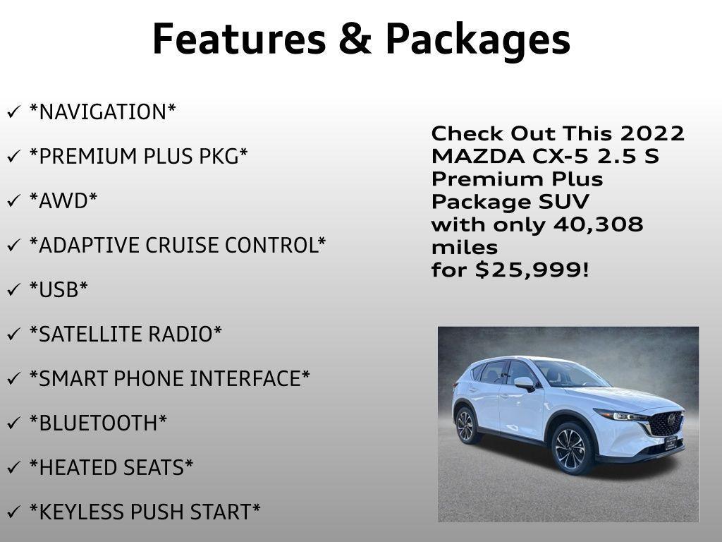 used 2022 Mazda CX-5 car, priced at $25,999