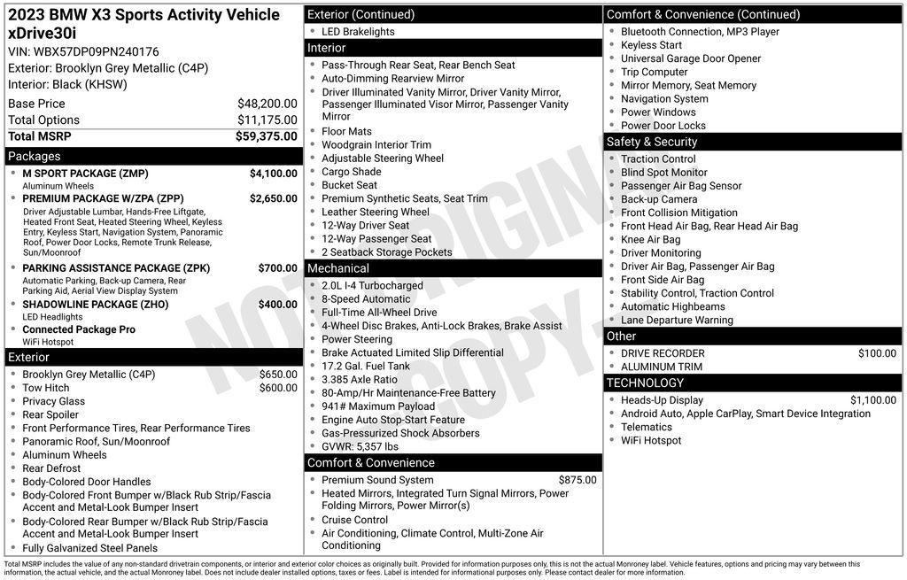 used 2023 BMW X3 car, priced at $43,999