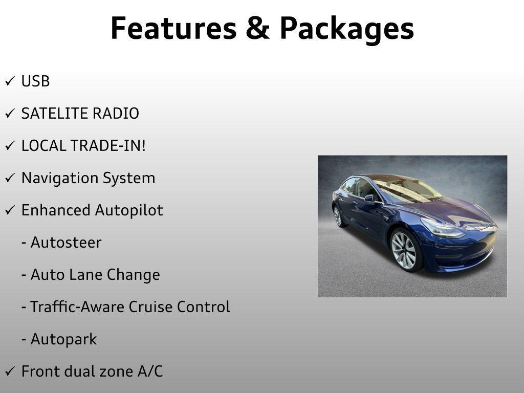 used 2018 Tesla Model 3 car, priced at $26,499