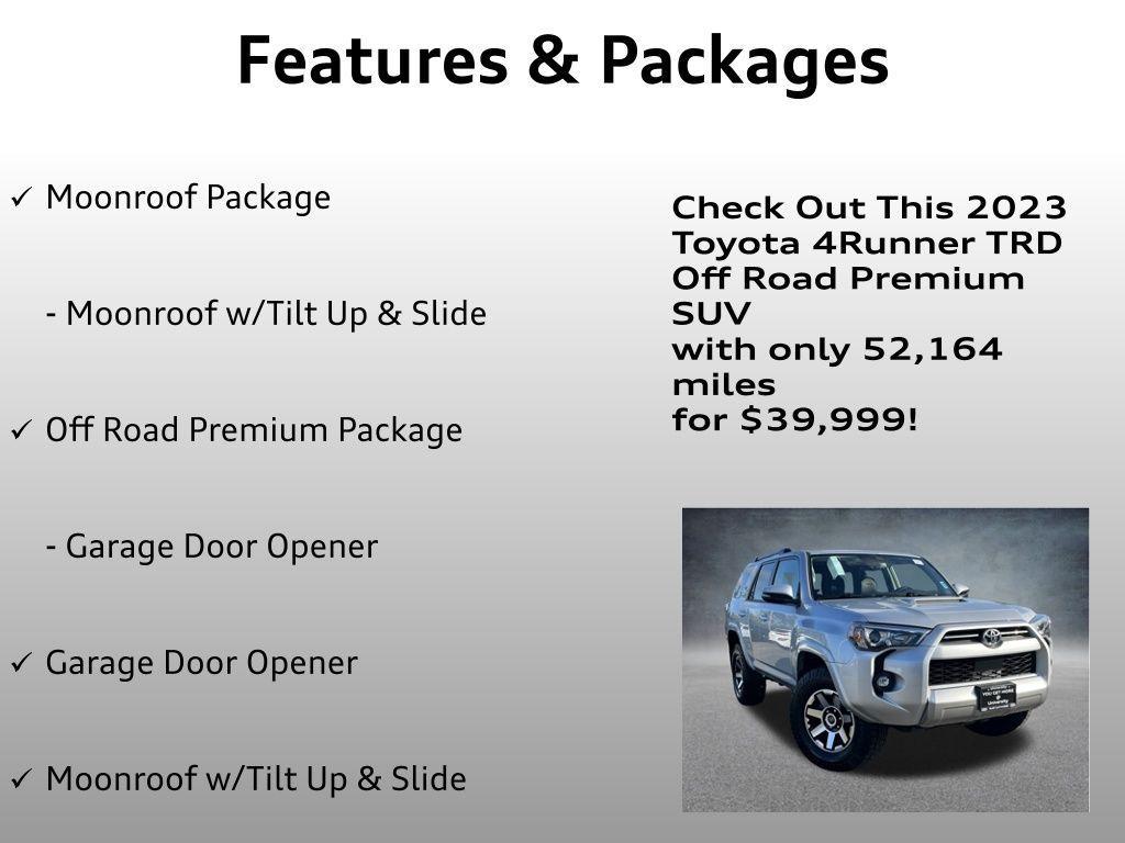 used 2023 Toyota 4Runner car, priced at $39,999