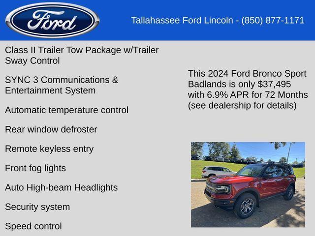 new 2024 Ford Bronco Sport car, priced at $37,495