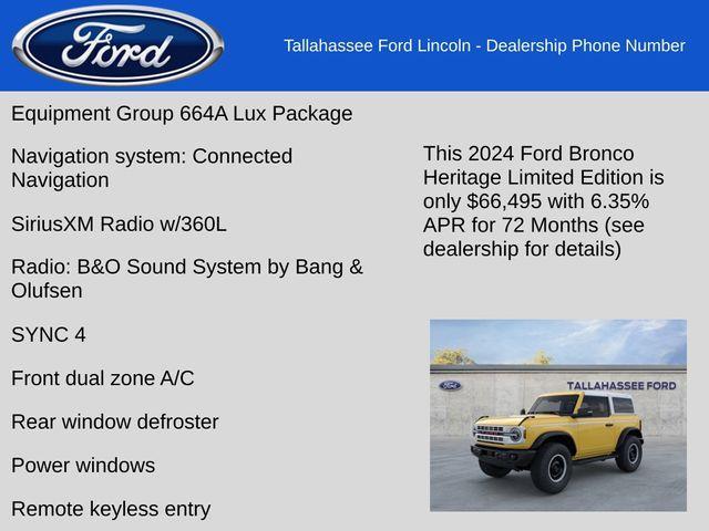 new 2024 Ford Bronco car, priced at $66,495