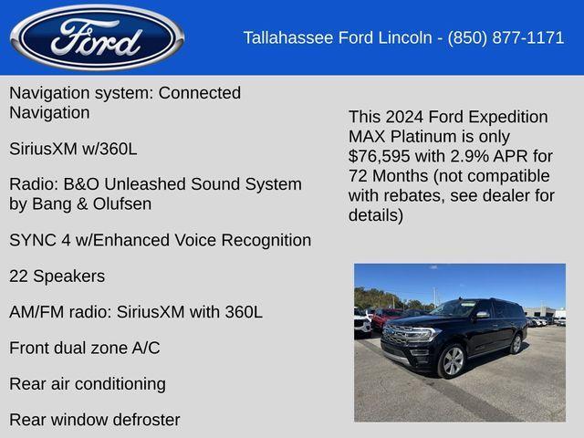 new 2024 Ford Expedition Max car, priced at $76,595