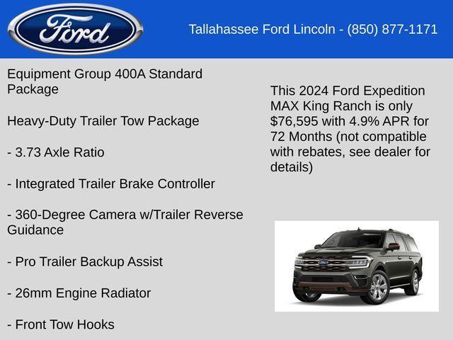 new 2024 Ford Expedition Max car, priced at $76,595