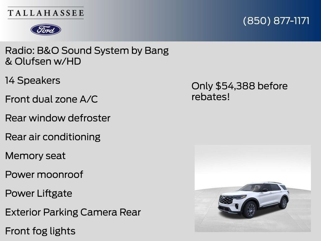new 2025 Ford Explorer car, priced at $52,888