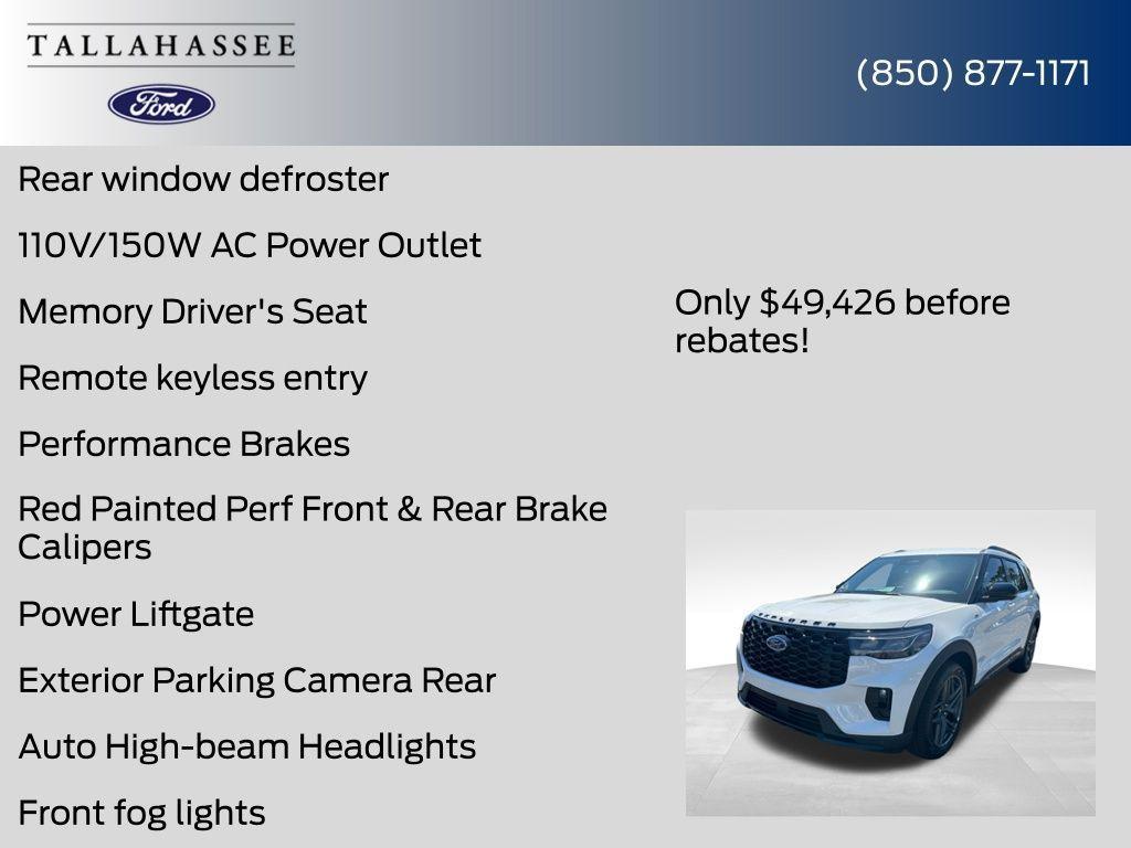 new 2025 Ford Explorer car, priced at $47,926