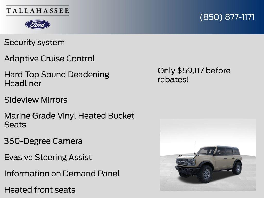 new 2025 Ford Bronco car, priced at $58,117