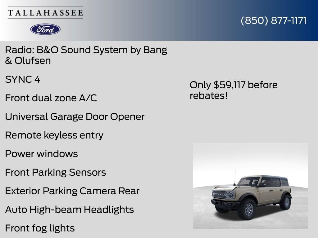 new 2025 Ford Bronco car, priced at $58,117