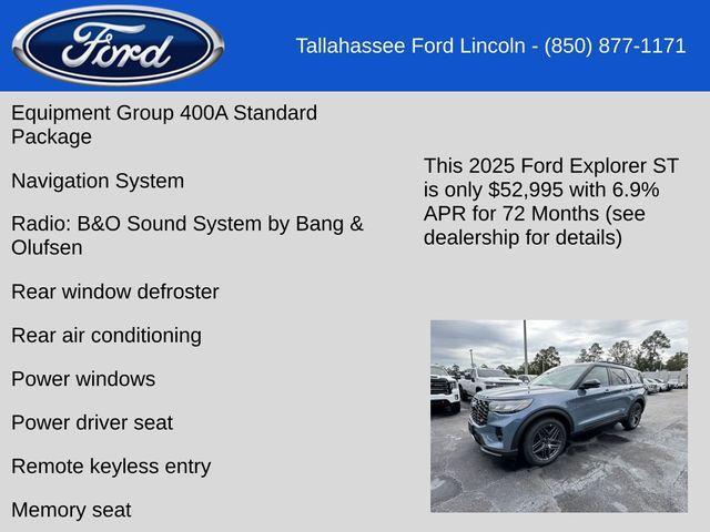 new 2025 Ford Explorer car, priced at $52,995