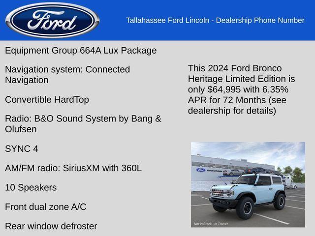 new 2024 Ford Bronco car, priced at $64,995