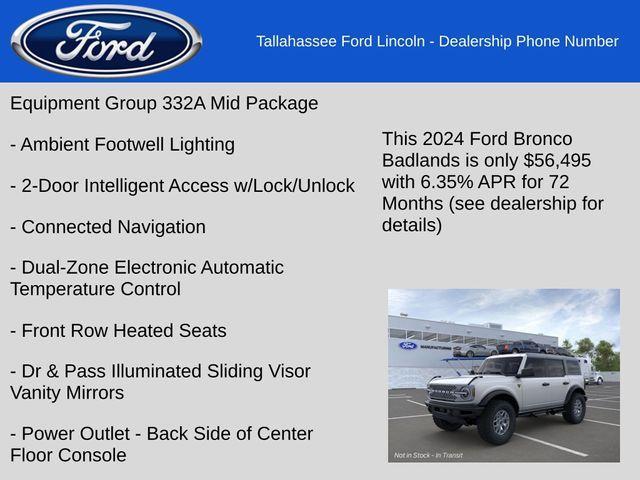 new 2024 Ford Bronco car, priced at $56,495