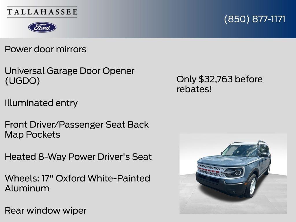 new 2025 Ford Bronco Sport car, priced at $32,763