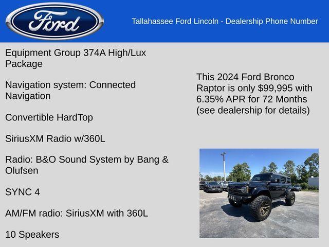 new 2024 Ford Bronco car, priced at $99,995