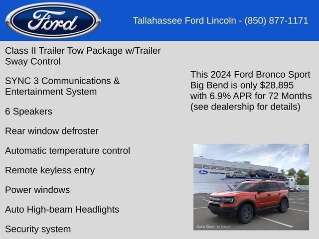 new 2024 Ford Bronco Sport car, priced at $28,895