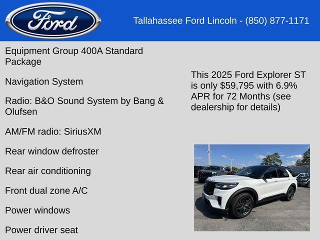 new 2025 Ford Explorer car, priced at $59,795