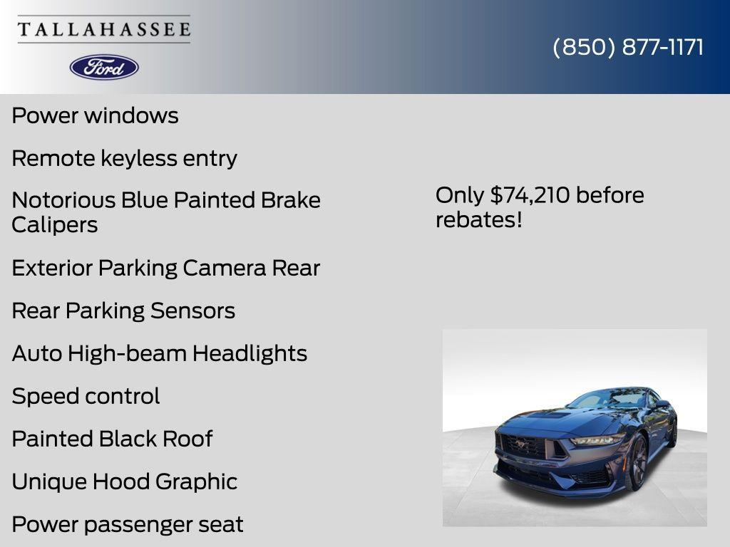 new 2025 Ford Mustang car, priced at $74,210
